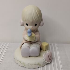 Precious Moments1994 Growing in Grace Age 2 Porcelain Bisque Blond Girl Figurine